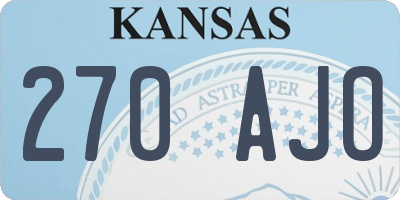 KS license plate 270AJO