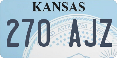 KS license plate 270AJZ