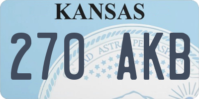 KS license plate 270AKB