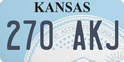 KS license plate 270AKJ