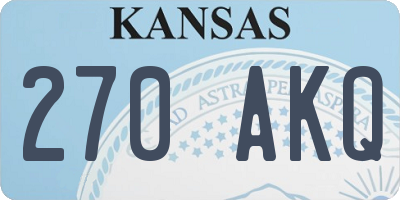 KS license plate 270AKQ