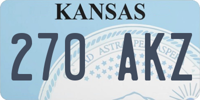 KS license plate 270AKZ
