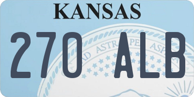 KS license plate 270ALB
