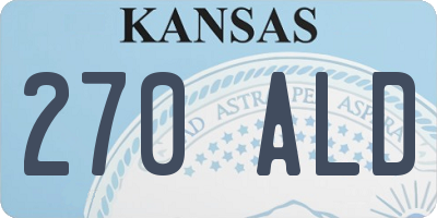KS license plate 270ALD