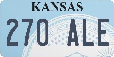 KS license plate 270ALE