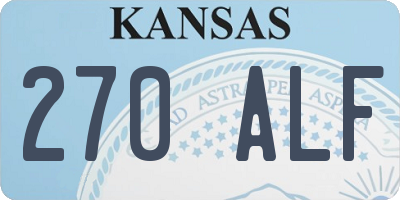 KS license plate 270ALF