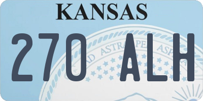 KS license plate 270ALH