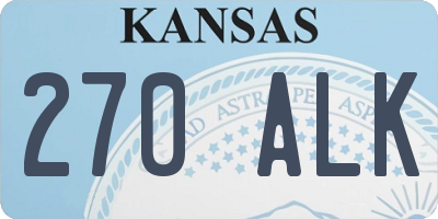 KS license plate 270ALK