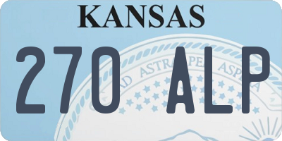 KS license plate 270ALP