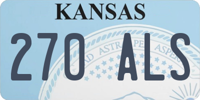KS license plate 270ALS