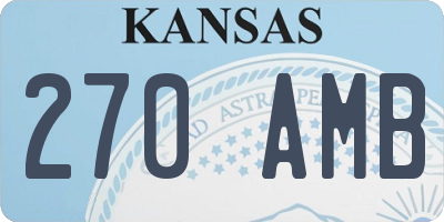 KS license plate 270AMB
