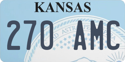 KS license plate 270AMC