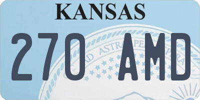 KS license plate 270AMD