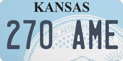 KS license plate 270AME