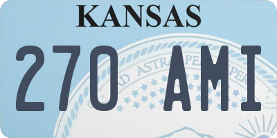 KS license plate 270AMI