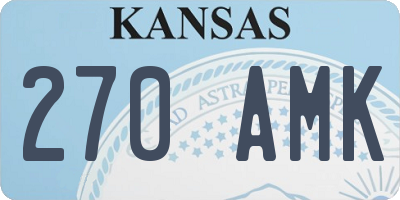 KS license plate 270AMK