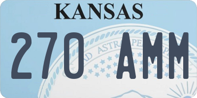 KS license plate 270AMM