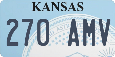 KS license plate 270AMV