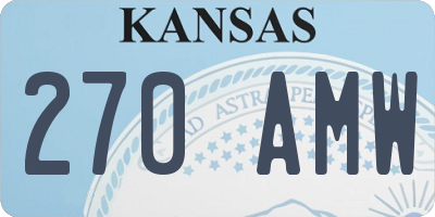 KS license plate 270AMW