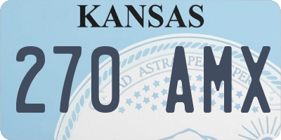 KS license plate 270AMX