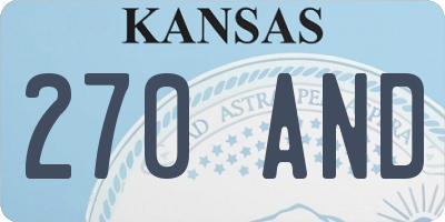 KS license plate 270AND