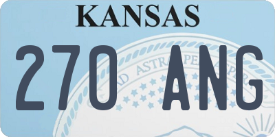 KS license plate 270ANG