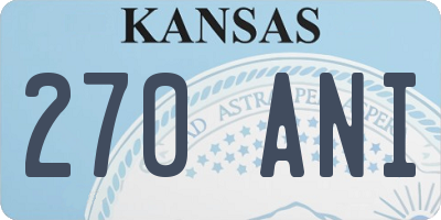 KS license plate 270ANI