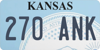 KS license plate 270ANK