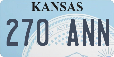 KS license plate 270ANN