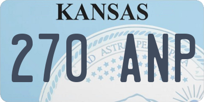 KS license plate 270ANP