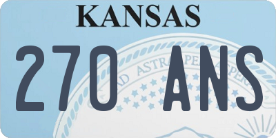 KS license plate 270ANS