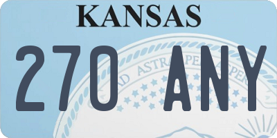 KS license plate 270ANY