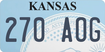 KS license plate 270AOG