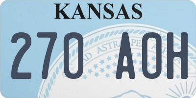 KS license plate 270AOH