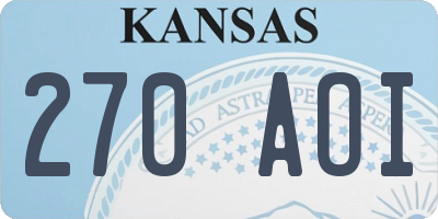 KS license plate 270AOI