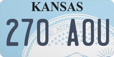 KS license plate 270AOU