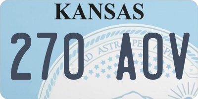 KS license plate 270AOV