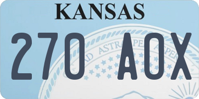KS license plate 270AOX