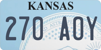 KS license plate 270AOY