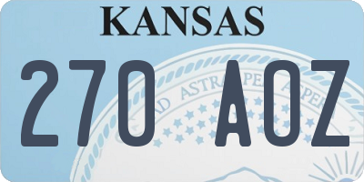 KS license plate 270AOZ