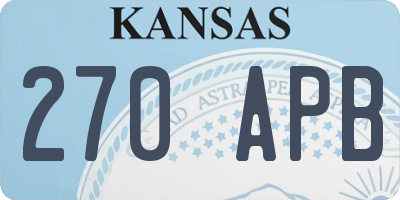 KS license plate 270APB