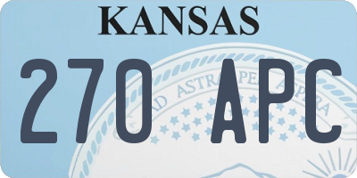 KS license plate 270APC