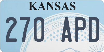 KS license plate 270APD