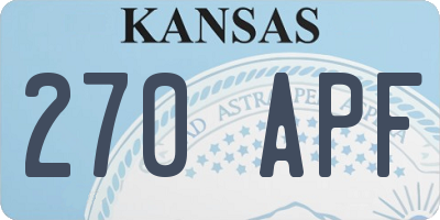 KS license plate 270APF