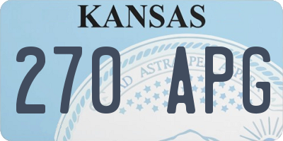 KS license plate 270APG