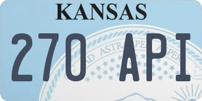 KS license plate 270API