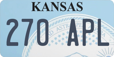 KS license plate 270APL