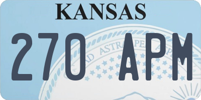 KS license plate 270APM