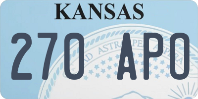 KS license plate 270APO