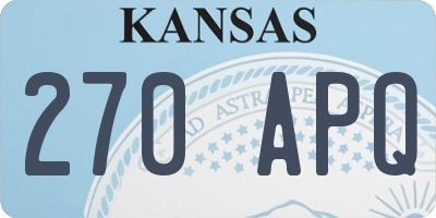 KS license plate 270APQ